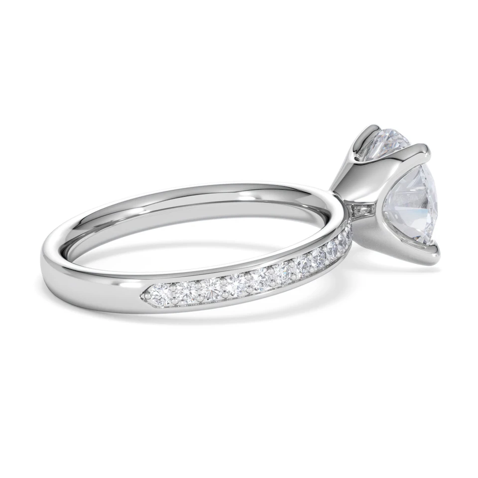 Origin 3.30ct Round Cut Lab Diamond Solitaire Engagement Ring with Side Stones in Platinum