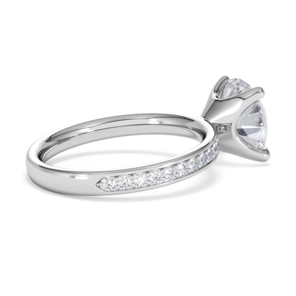 Origin 3.30ct Round Cut Lab Diamond Solitaire Engagement Ring with Side Stones in Platinum