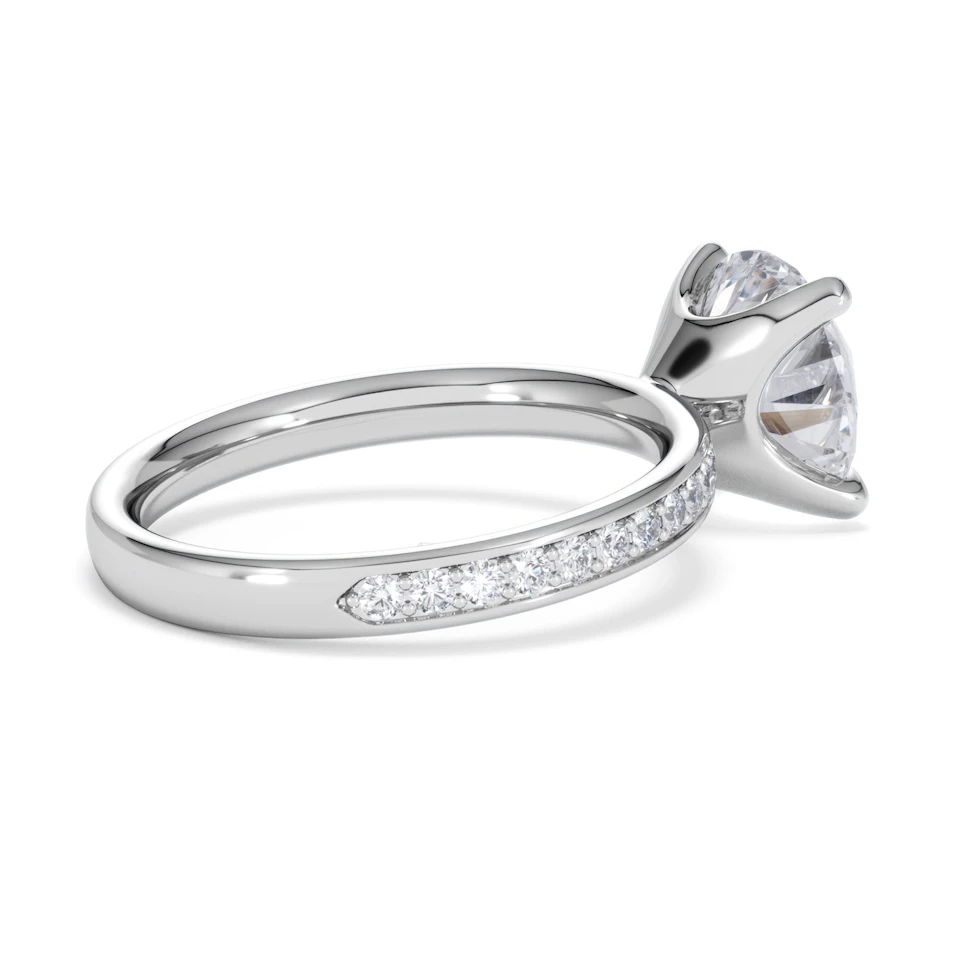 Origin 3.30ct Round Cut Lab Diamond Solitaire Engagement Ring with Side Stones in Platinum