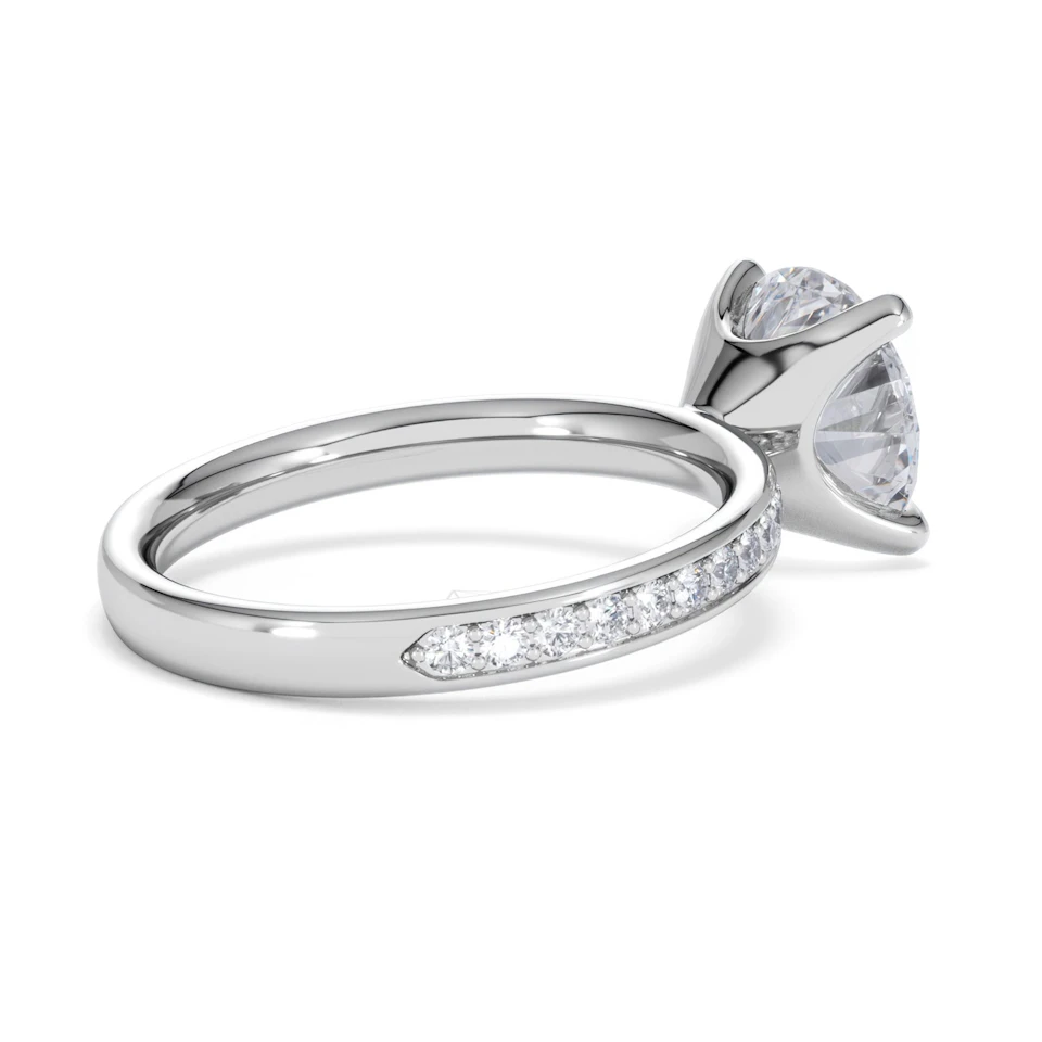 Origin 3.30ct Round Cut Lab Diamond Solitaire Engagement Ring with Side Stones in Platinum