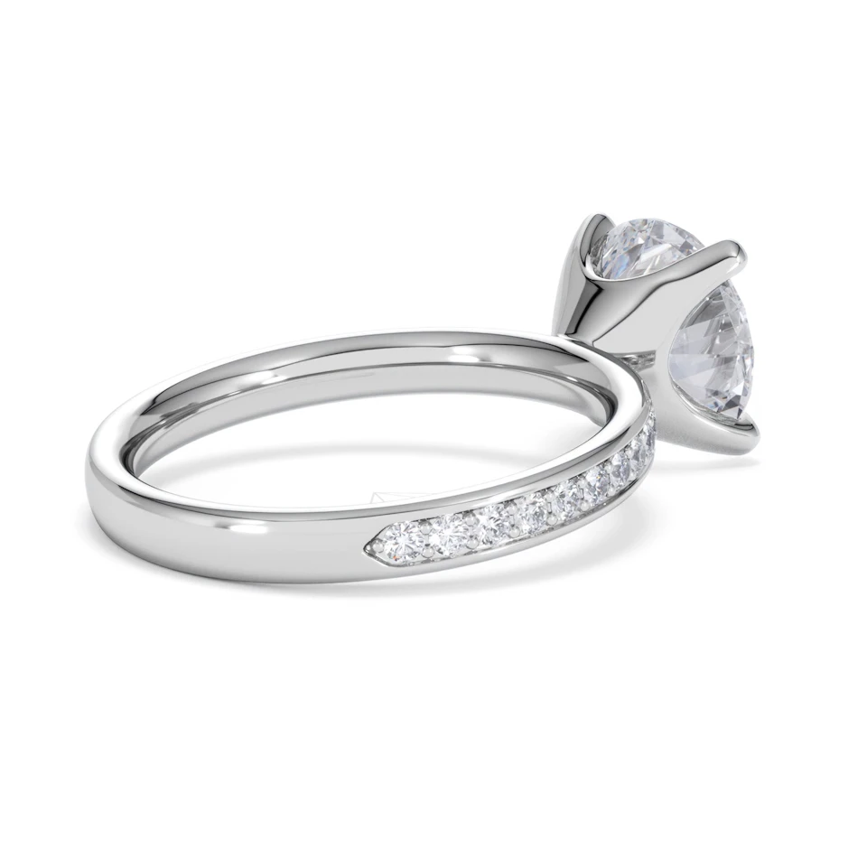 Origin 3.30ct Round Cut Lab Diamond Solitaire Engagement Ring with Side Stones in Platinum