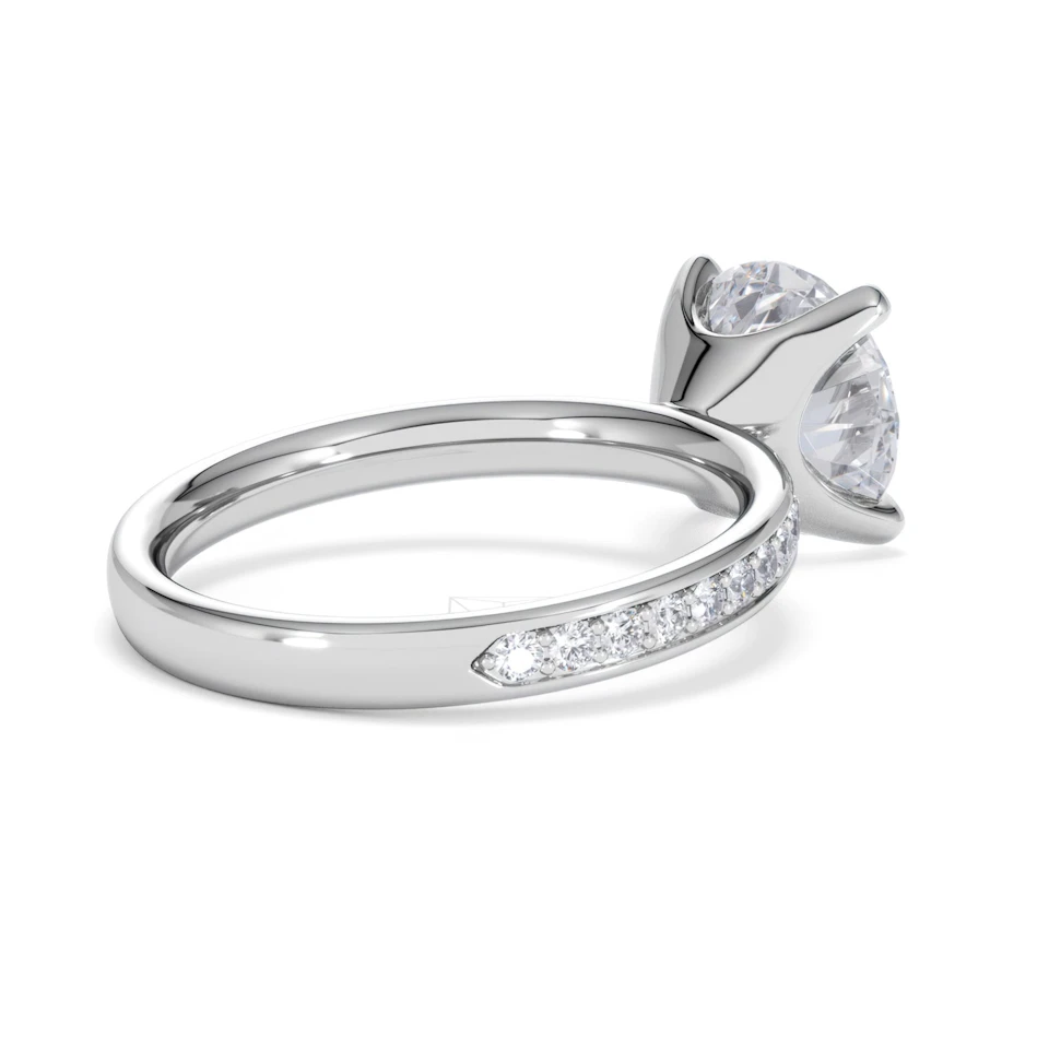 Origin 3.30ct Round Cut Lab Diamond Solitaire Engagement Ring with Side Stones in Platinum