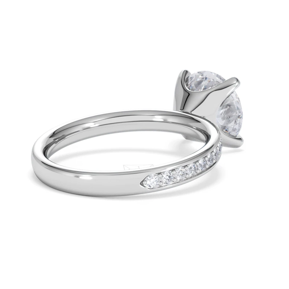 Origin 3.30ct Round Cut Lab Diamond Solitaire Engagement Ring with Side Stones in Platinum
