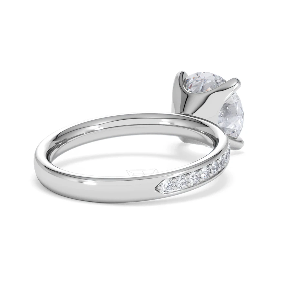 Origin 3.30ct Round Cut Lab Diamond Solitaire Engagement Ring with Side Stones in Platinum