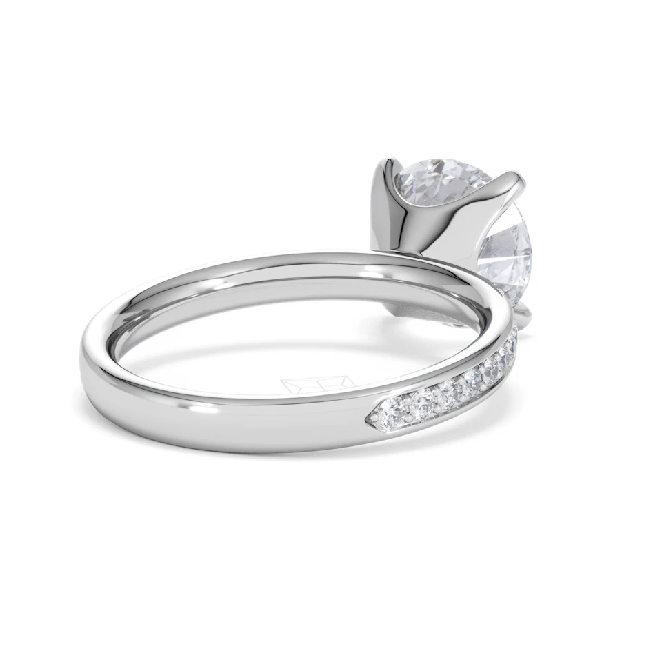 Origin 3.30ct Round Cut Lab Diamond Solitaire Engagement Ring with Side Stones in Platinum