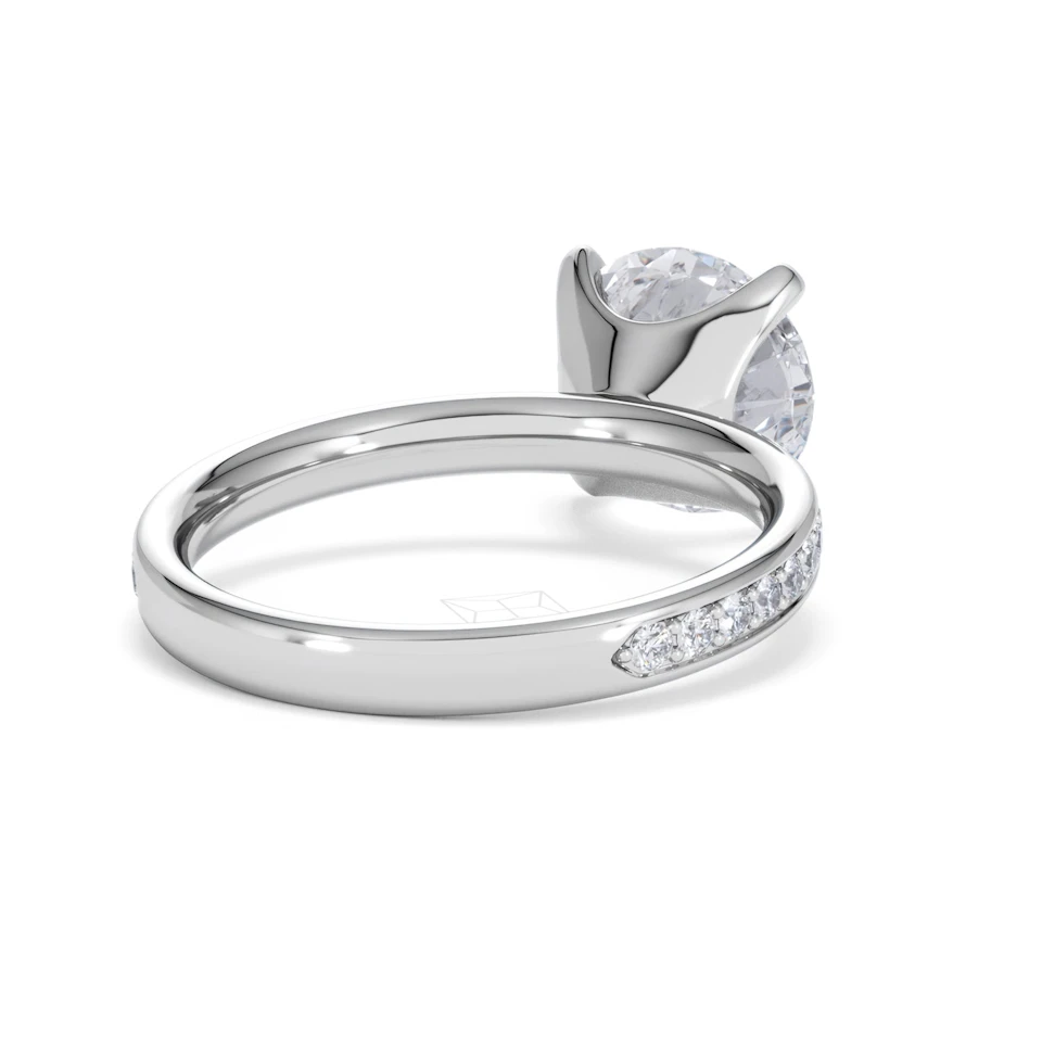 Origin 3.30ct Round Cut Lab Diamond Solitaire Engagement Ring with Side Stones in Platinum