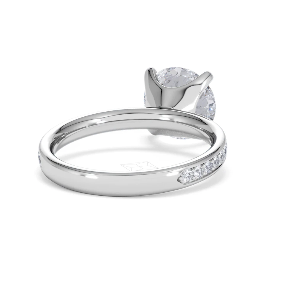 Origin 3.30ct Round Cut Lab Diamond Solitaire Engagement Ring with Side Stones in Platinum