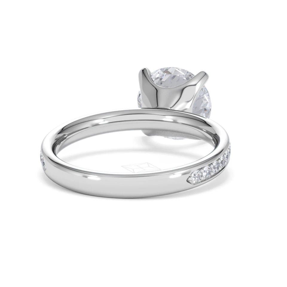 Origin 3.30ct Round Cut Lab Diamond Solitaire Engagement Ring with Side Stones in Platinum