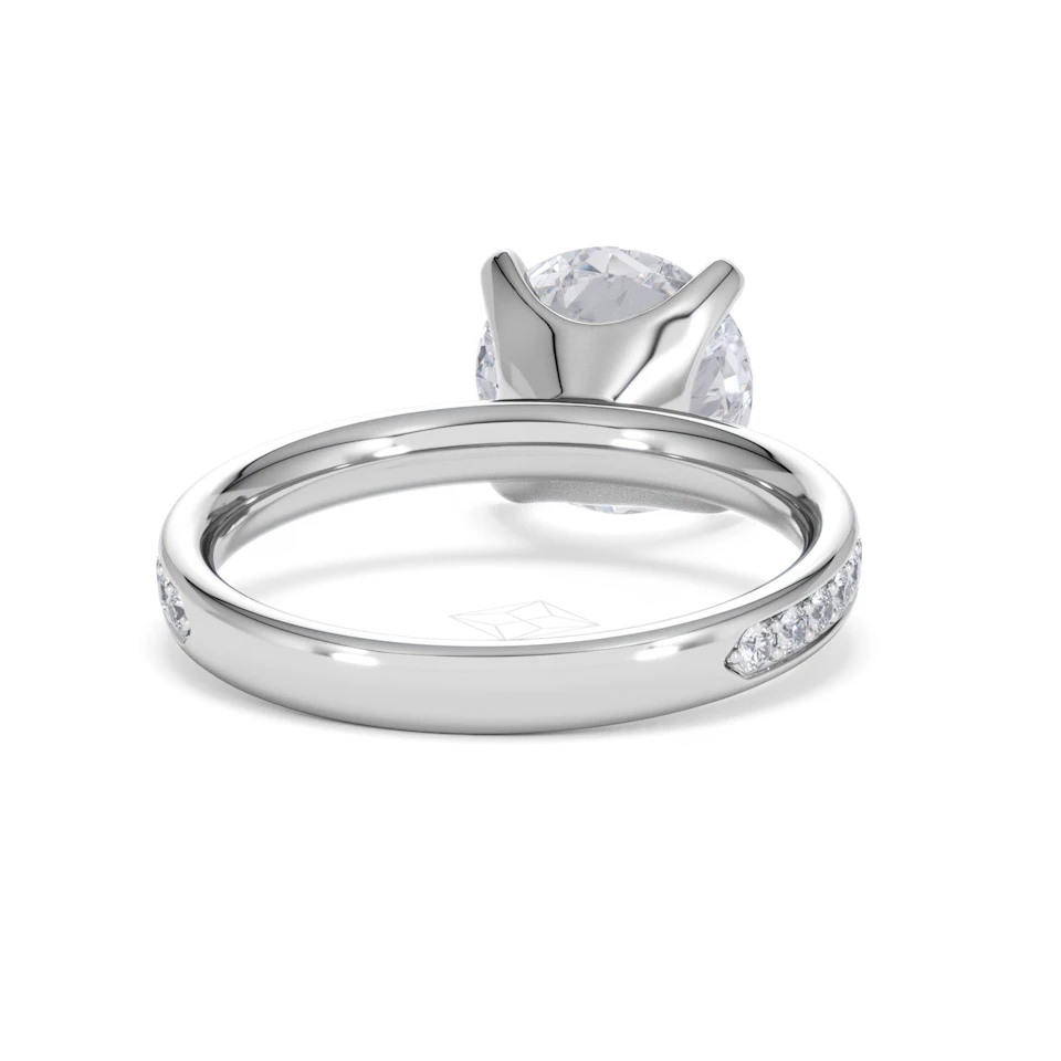 Origin 3.30ct Round Cut Lab Diamond Solitaire Engagement Ring with Side Stones in Platinum