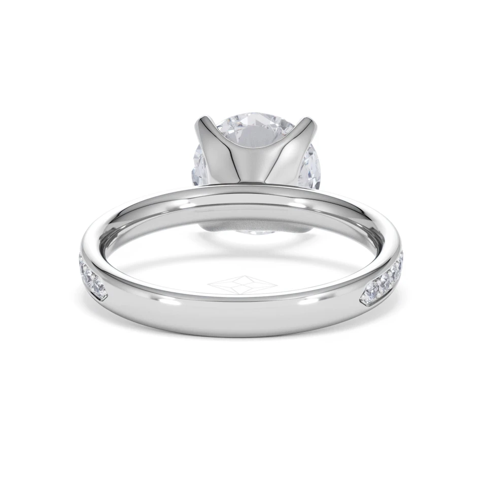 Origin 3.30ct Round Cut Lab Diamond Solitaire Engagement Ring with Side Stones in Platinum