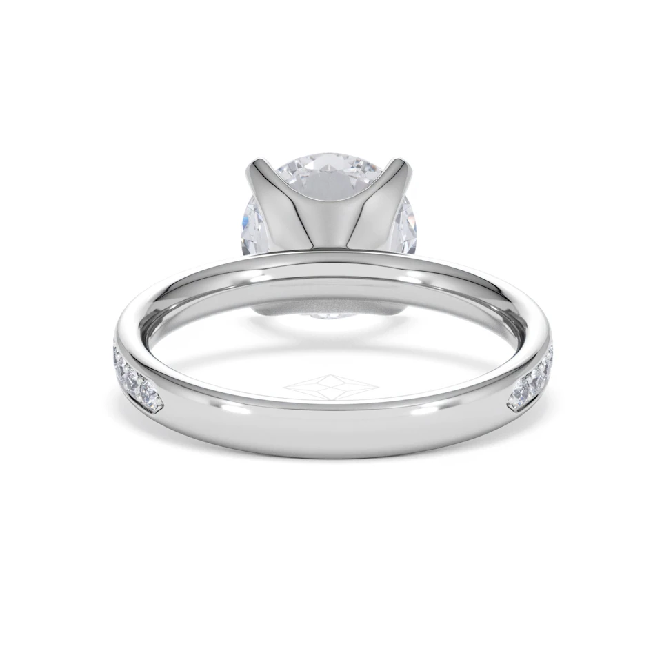 Origin 3.30ct Round Cut Lab Diamond Solitaire Engagement Ring with Side Stones in Platinum
