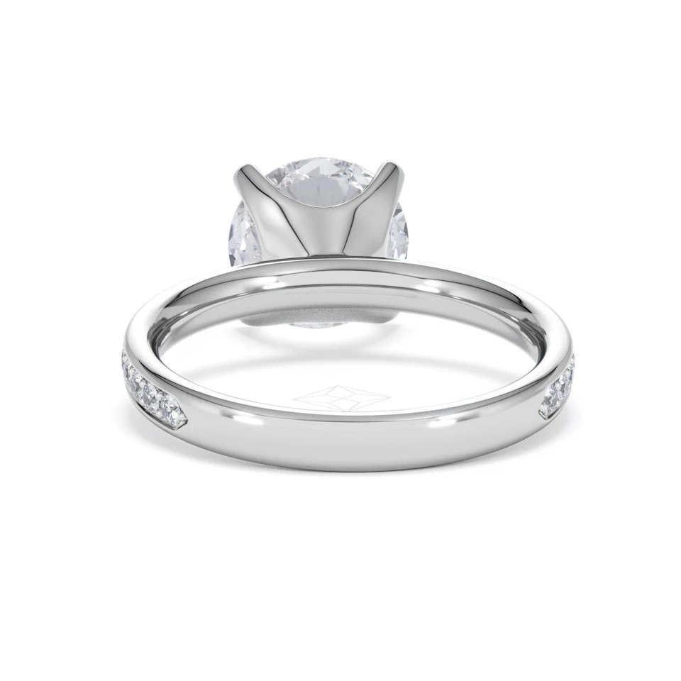 Origin 3.30ct Round Cut Lab Diamond Solitaire Engagement Ring with Side Stones in Platinum