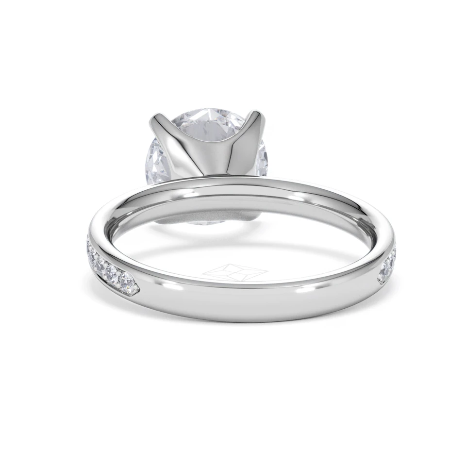 Origin 3.30ct Round Cut Lab Diamond Solitaire Engagement Ring with Side Stones in Platinum