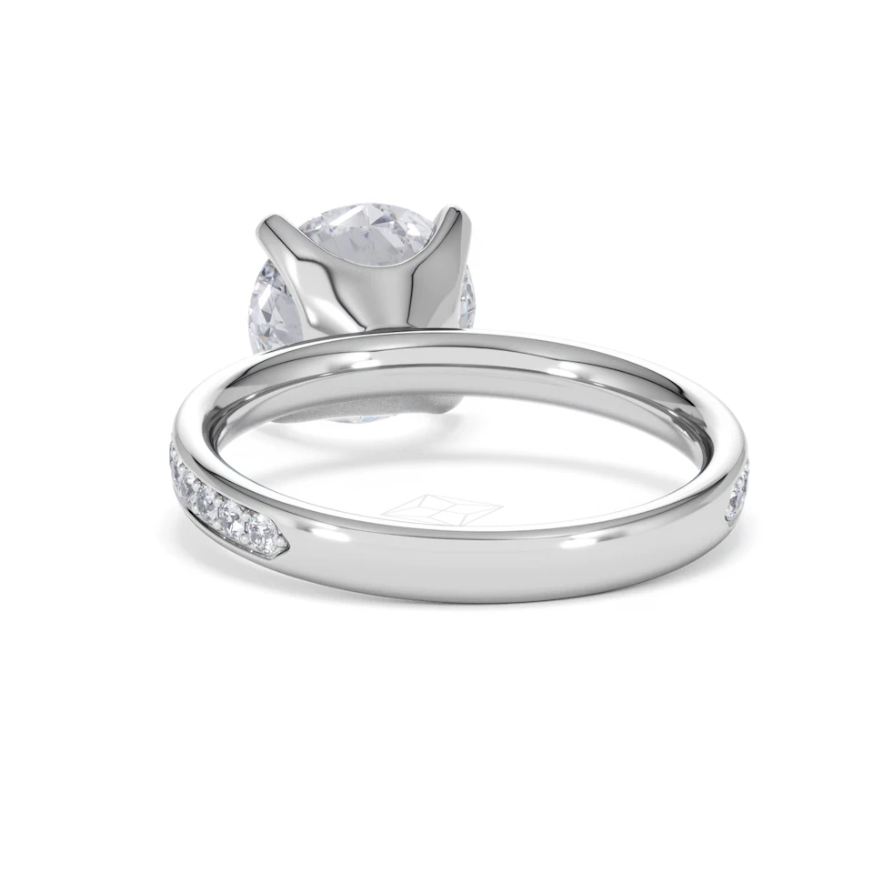Origin 3.30ct Round Cut Lab Diamond Solitaire Engagement Ring with Side Stones in Platinum