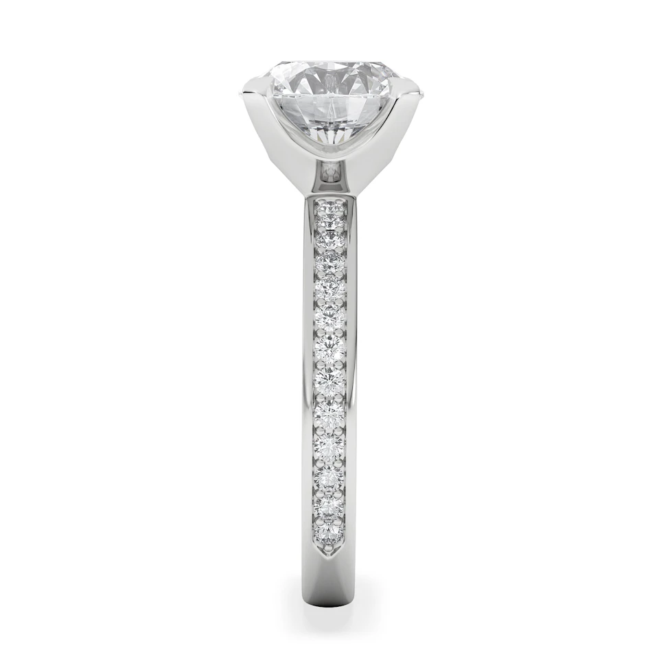 Origin 3.30ct Round Cut Lab Diamond Solitaire Engagement Ring with Side Stones in Platinum