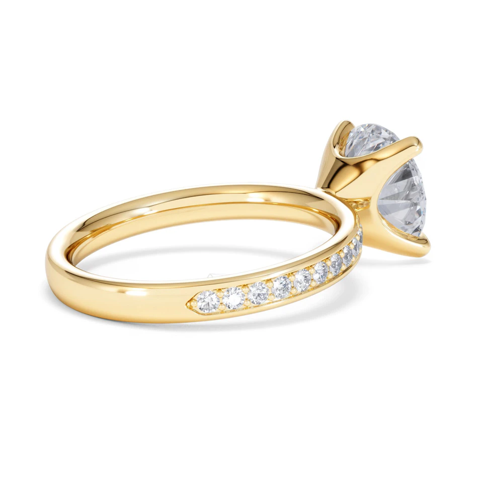 Origin 3.30ct Round Cut Lab Diamond Solitaire Engagement Ring with Side Stones in 18K Yellow Gold