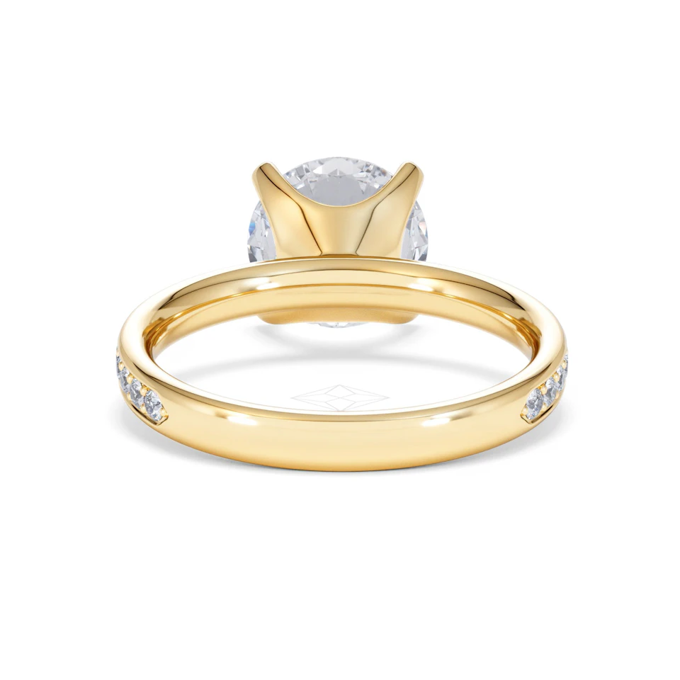 Origin 3.30ct Round Cut Lab Diamond Solitaire Engagement Ring with Side Stones in 18K Yellow Gold