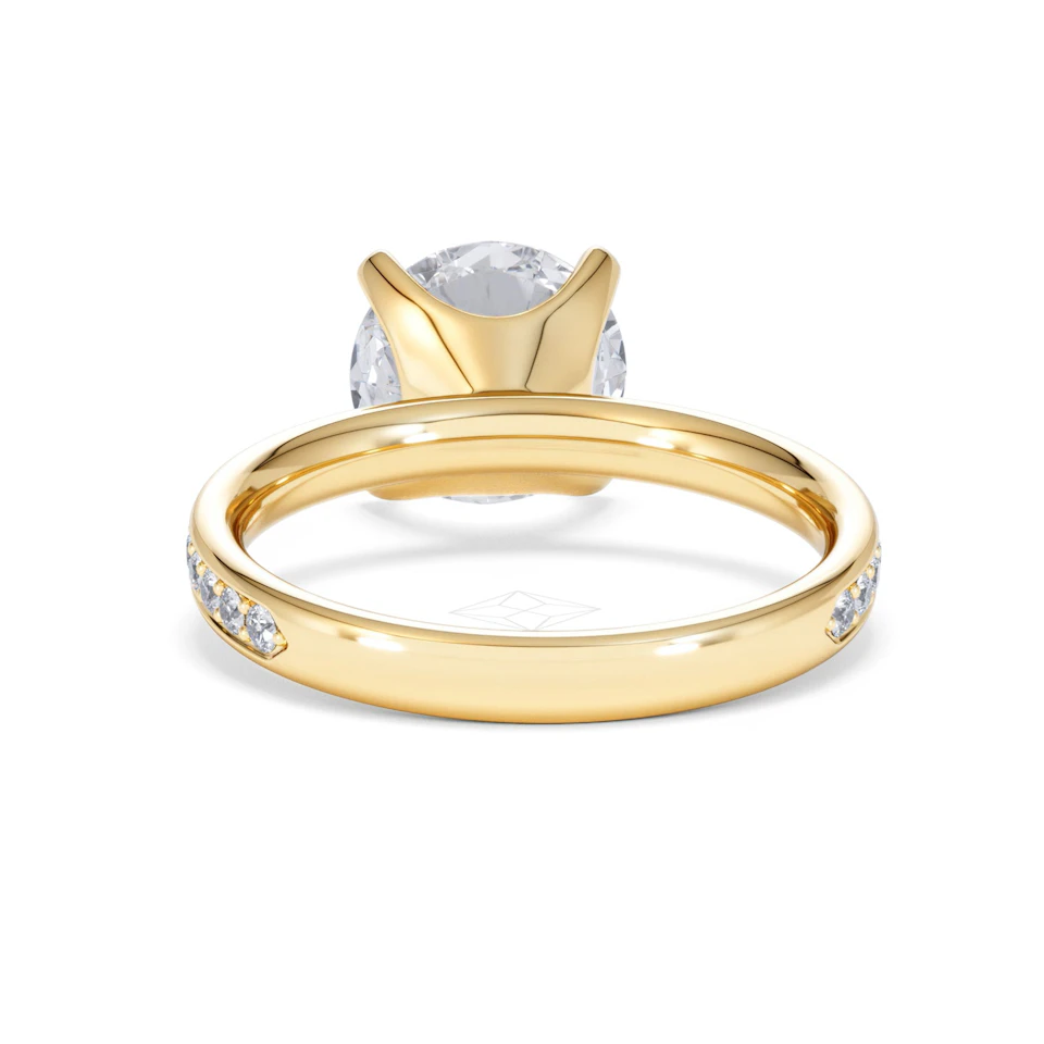 Origin 3.30ct Round Cut Lab Diamond Solitaire Engagement Ring with Side Stones in 18K Yellow Gold