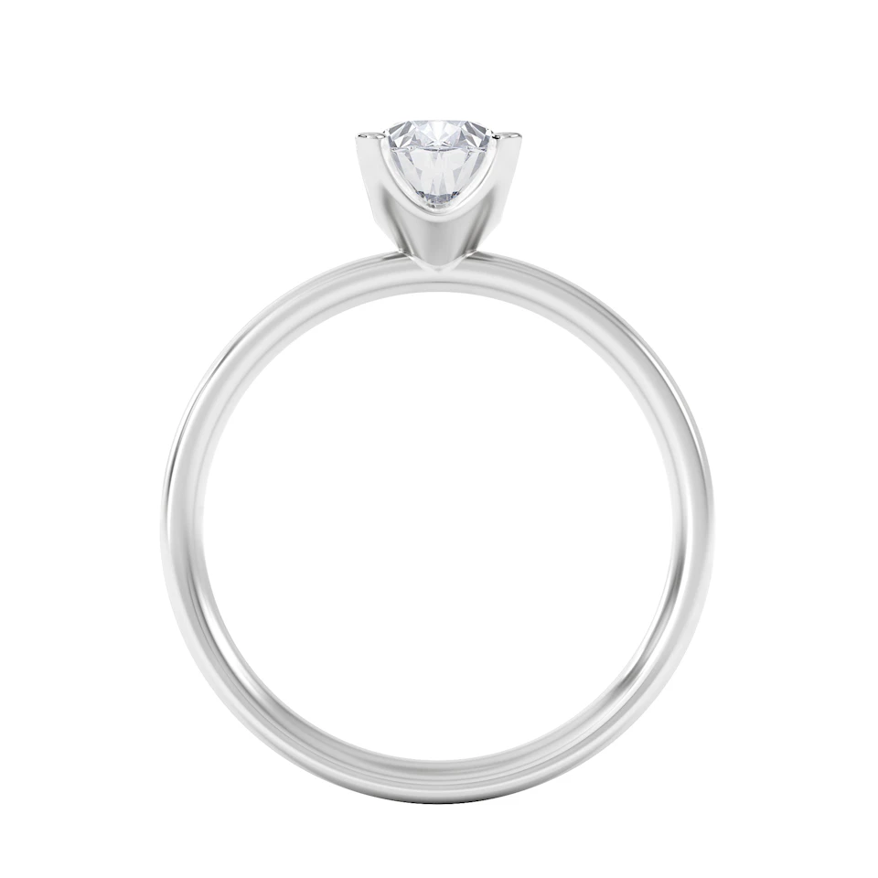 Origin 1.00ct Oval Cut Lab Diamond Solitaire Engagement Ring in 18K White Gold