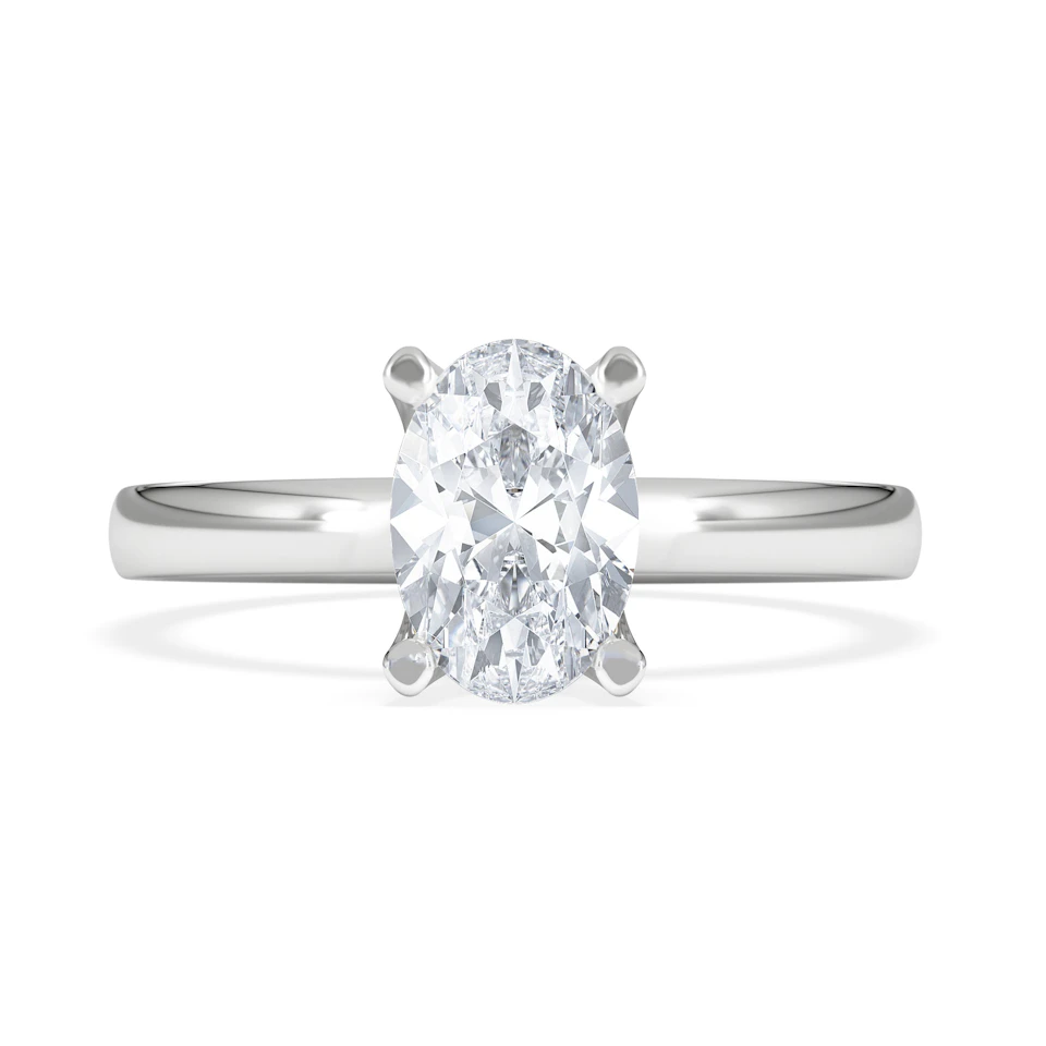 Origin 1.00ct Oval Cut Lab Diamond Solitaire Engagement Ring in Platinum