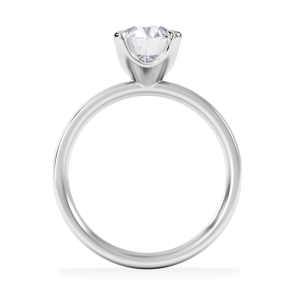 Origin 2.00ct Oval Cut Lab Diamond Solitaire Engagement Ring in 18K White Gold