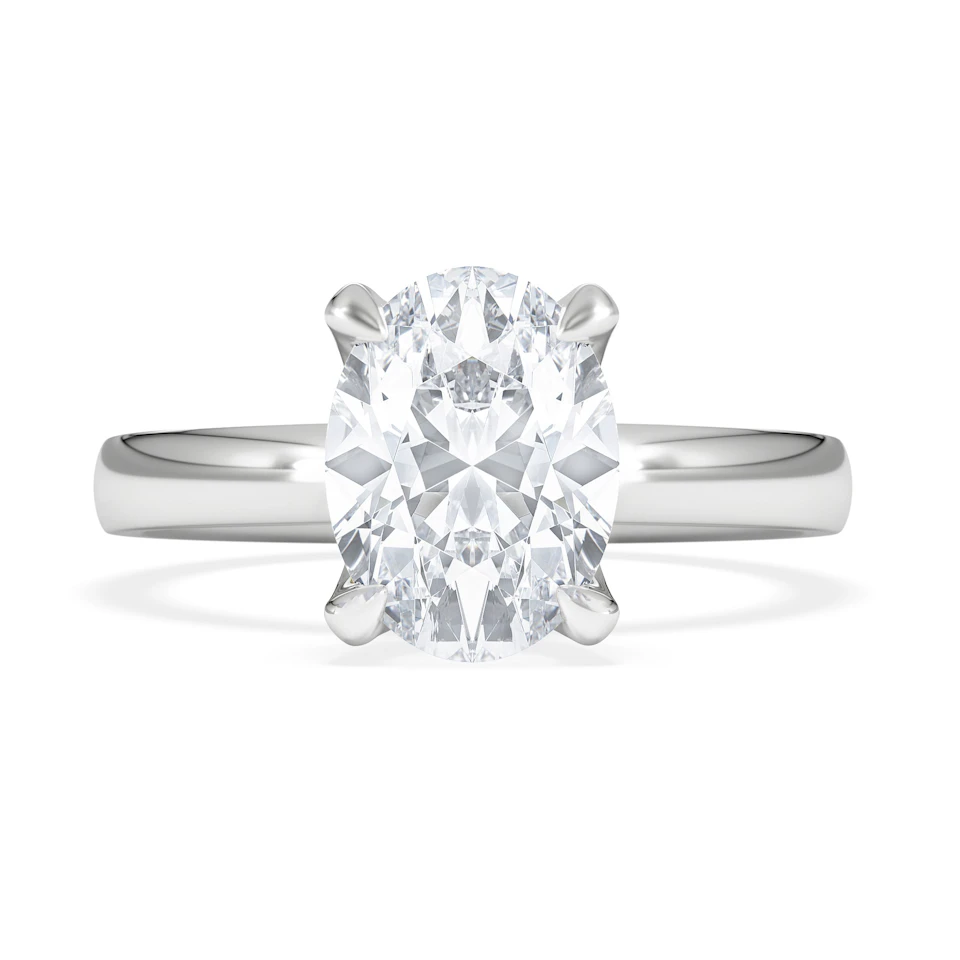 Origin 2.00ct Oval Cut Lab Diamond Solitaire Engagement Ring in Platinum