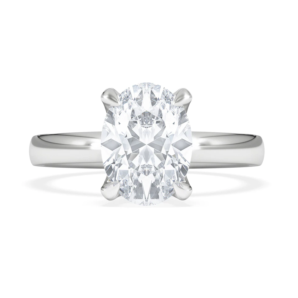 Origin 2.00ct Oval Cut Lab Diamond Solitaire Engagement Ring in 18K White Gold