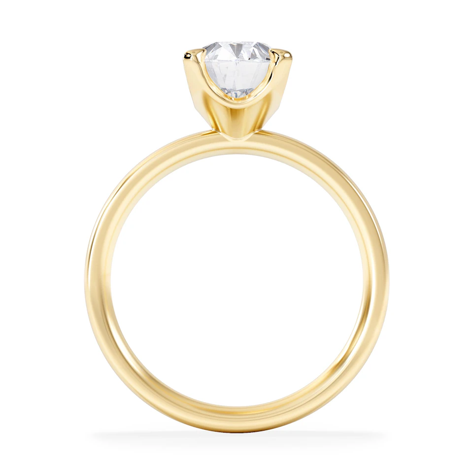 Origin 2.00ct Oval Cut Lab Diamond Solitaire Engagement Ring in 18K Yellow Gold