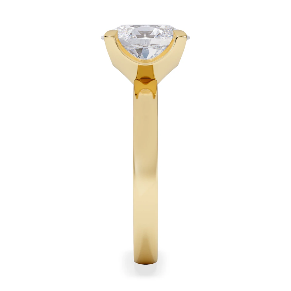 Origin 2.00ct Oval Cut Lab Diamond Solitaire Engagement Ring in 18K Yellow Gold