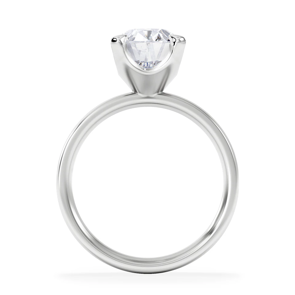 Origin 3.00ct Oval Cut Lab Diamond Solitaire Engagement Ring in 18K White Gold