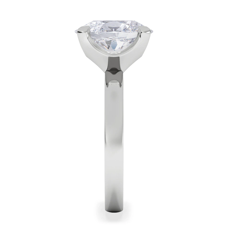 Origin 3.00ct Oval Cut Lab Diamond Solitaire Engagement Ring in 18K White Gold