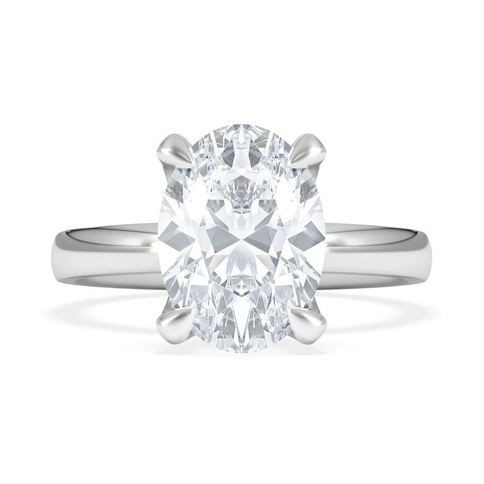 Origin 3.00ct Oval Cut Lab Diamond Solitaire Engagement Ring in Platinum