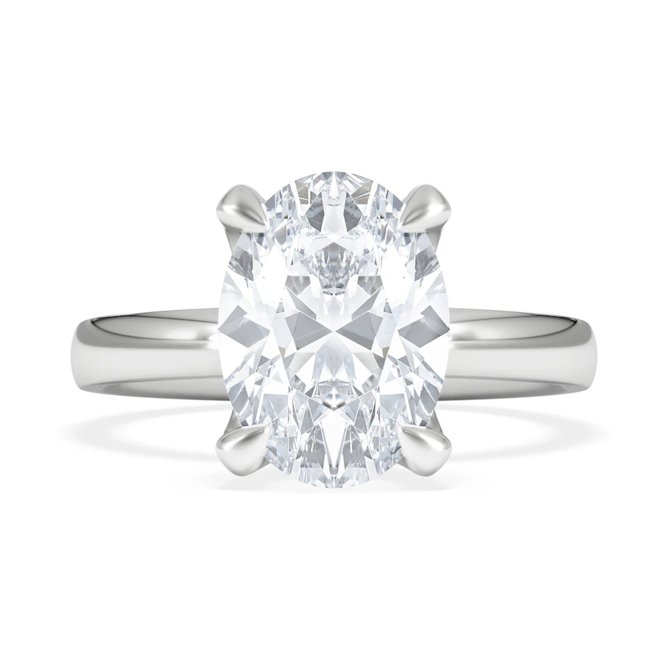 Origin 3.00ct Oval Cut Lab Diamond Solitaire Engagement Ring in 18K White Gold