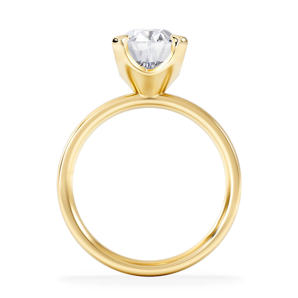 Origin 3.00ct Oval Cut Lab Diamond Solitaire Engagement Ring in 18K Yellow Gold