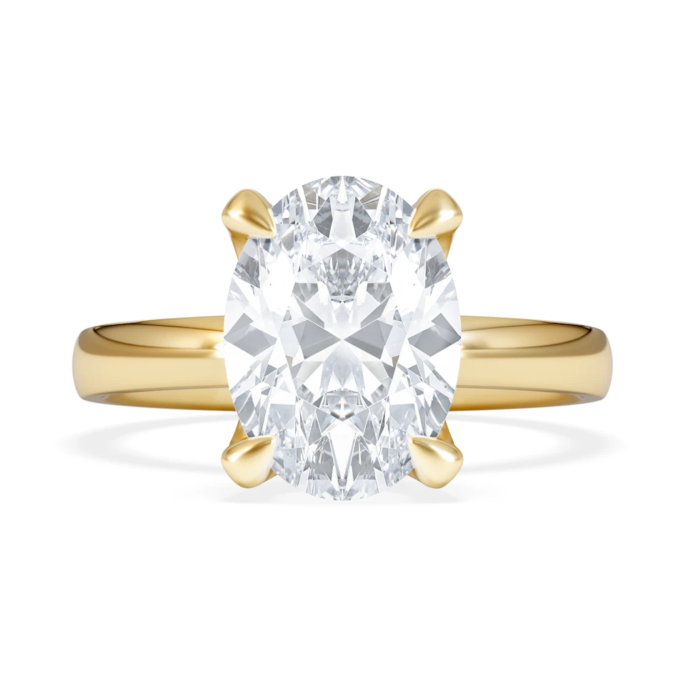 Origin 3.00ct Oval Cut Lab Diamond Solitaire Engagement Ring in 18K Yellow Gold