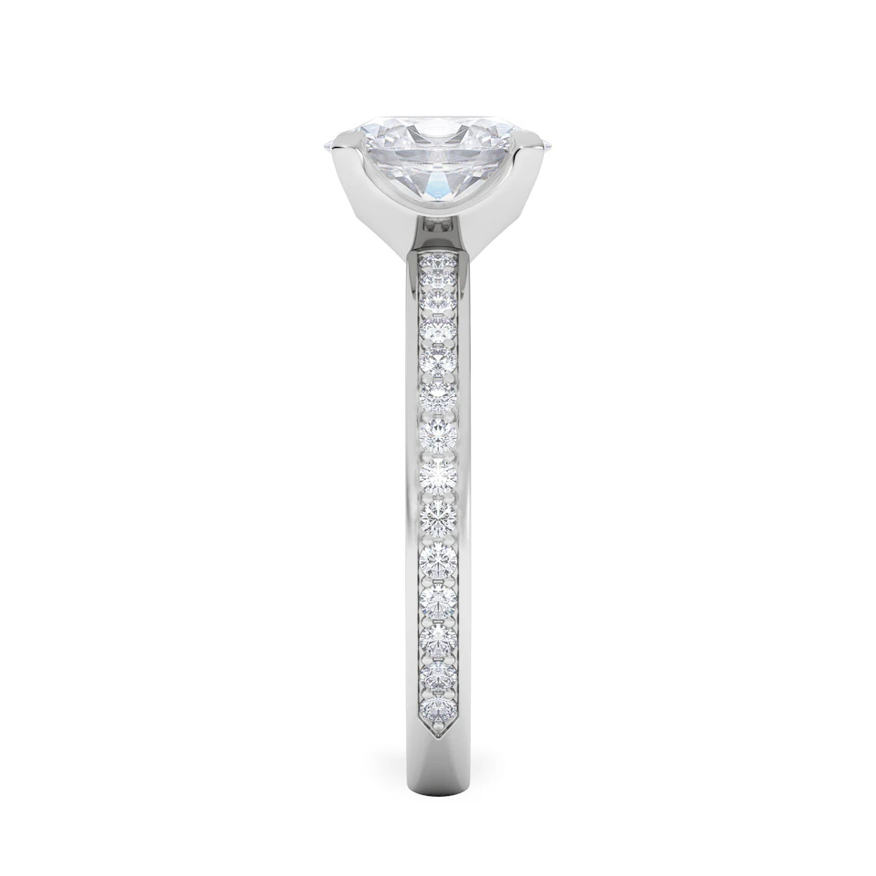 Origin 1.25ct Oval Cut Lab Diamond Solitaire Engagement Ring with Side Stones in Platinum