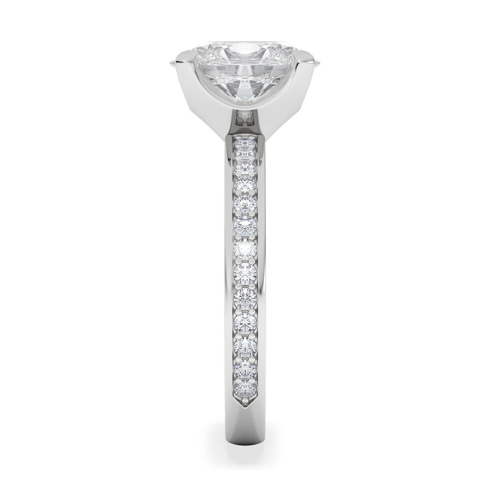 Origin 2.25ct Oval Cut Lab Diamond Solitaire Engagement Ring with Side Stones in Platinum
