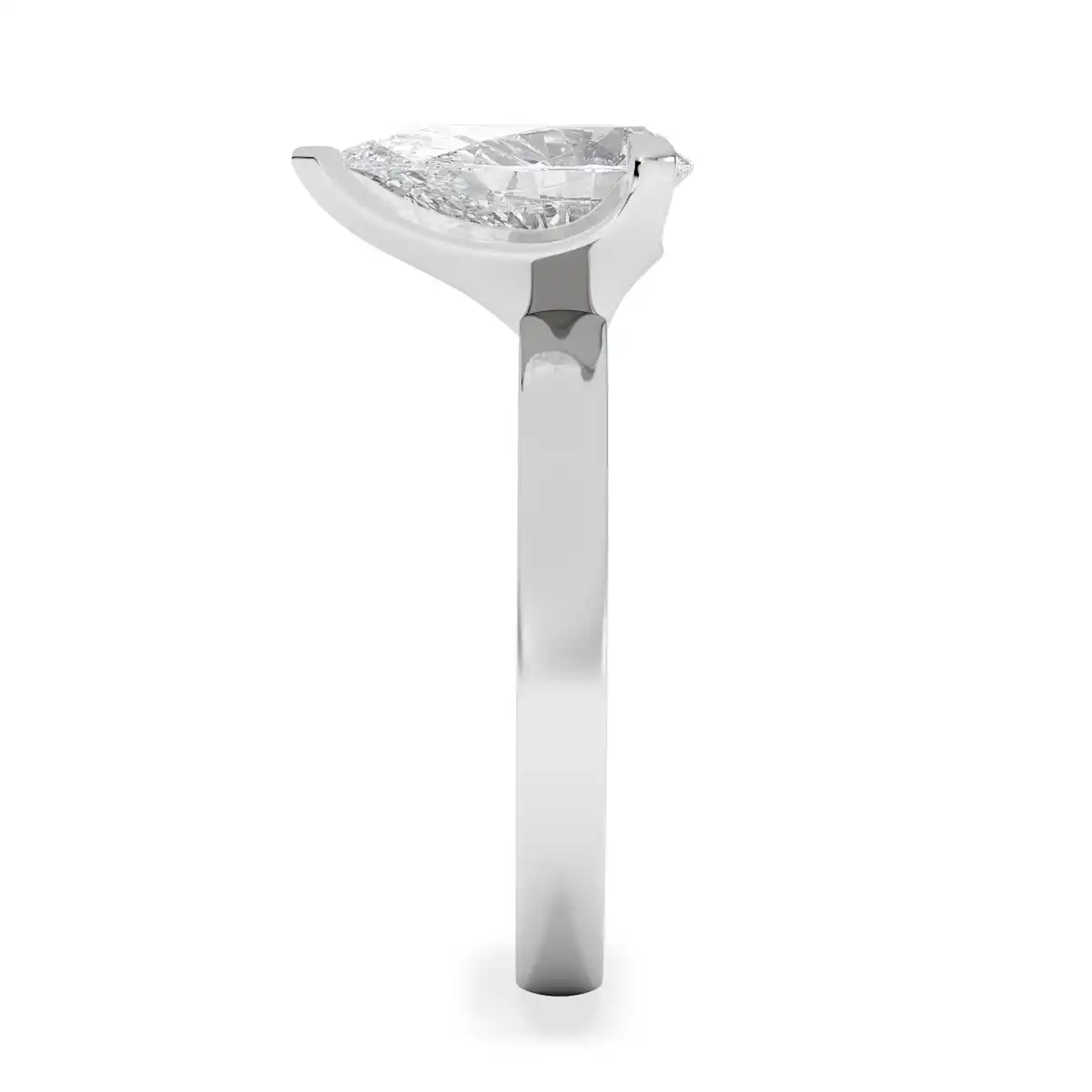 Origin 2.00ct Pear Cut Lab Diamond Solitaire Engagement Ring in 18K White Gold