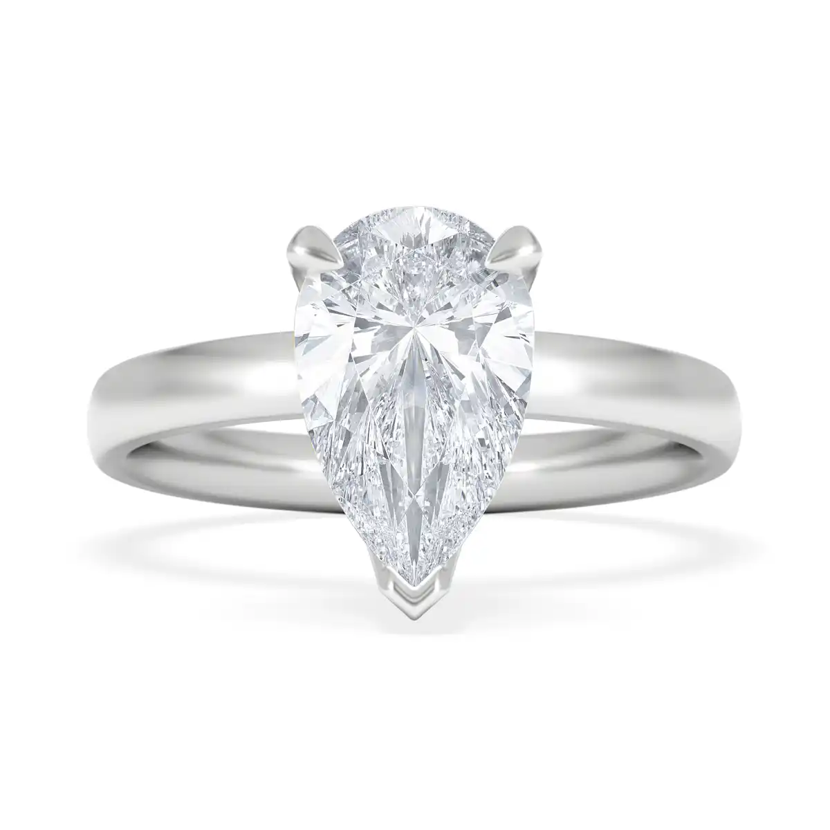 Origin 2.00ct Pear Cut Lab Diamond Solitaire Engagement Ring in 18K White Gold