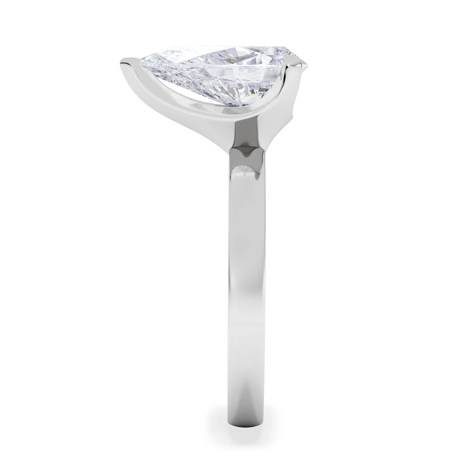 Origin 3.00ct Pear Cut Lab Diamond Solitaire Engagement Ring in 18K White Gold