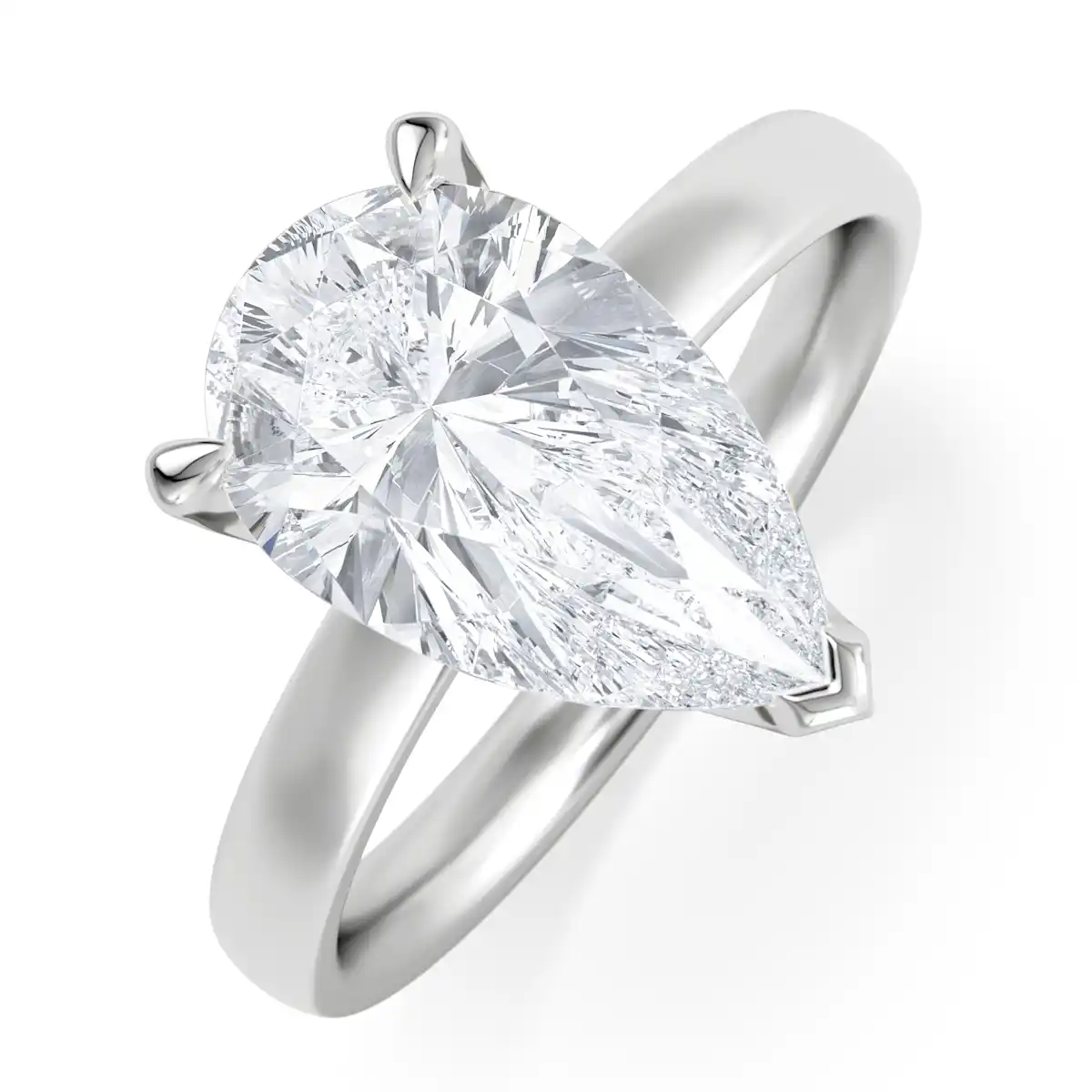 Origin 3.00ct Pear Cut Lab Diamond Solitaire Engagement Ring in Platinum