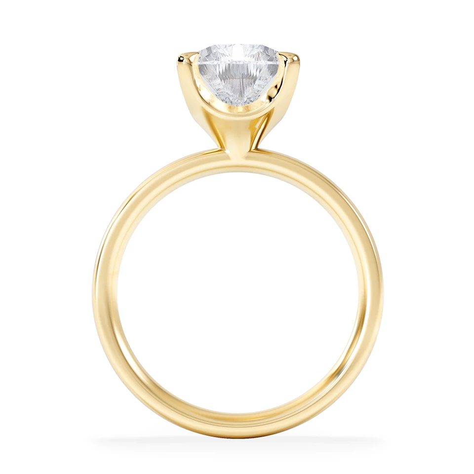 Origin 3.00ct Pear Cut Lab Diamond Solitaire Engagement Ring in 18K Yellow Gold