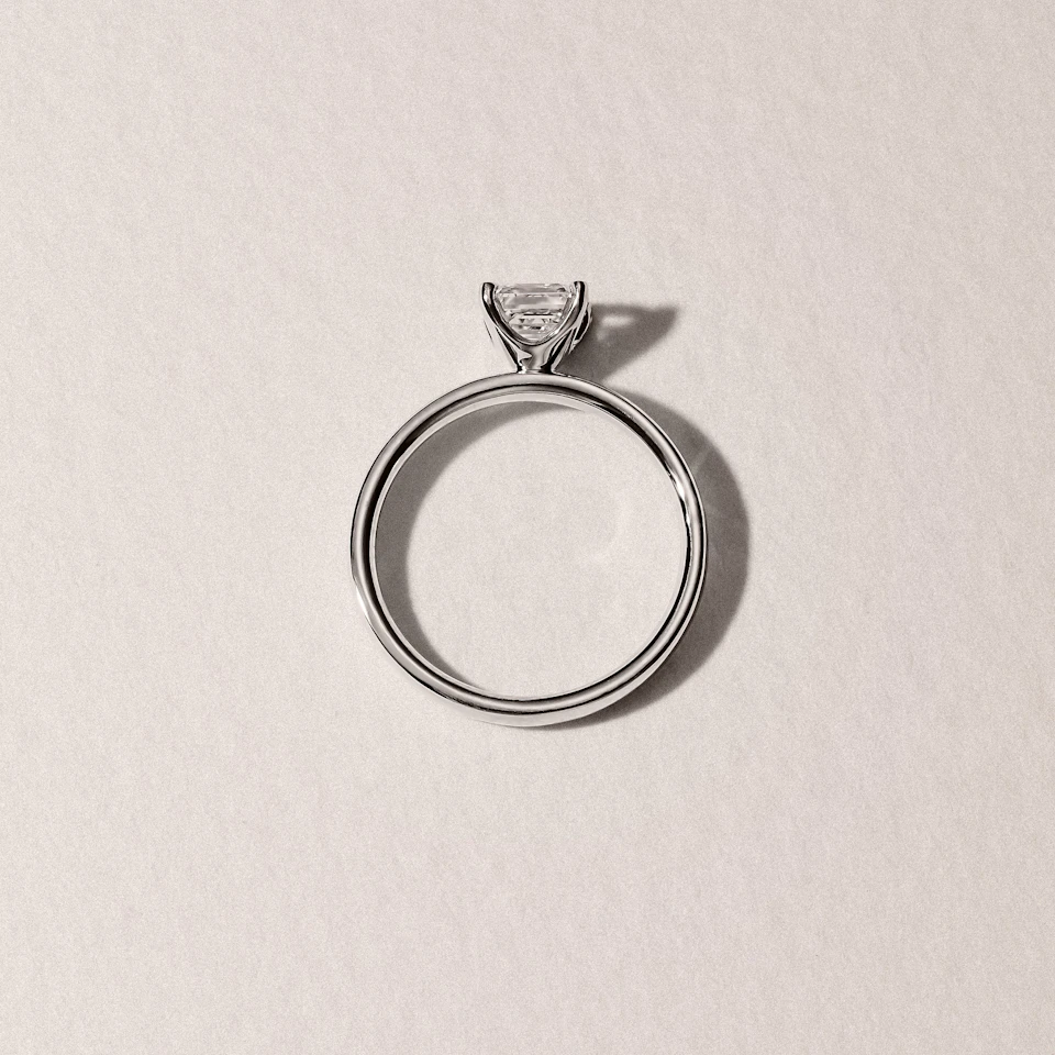 Origin 1.00ct Asscher Cut Lab Diamond Solitaire Engagement Ring in Platinum