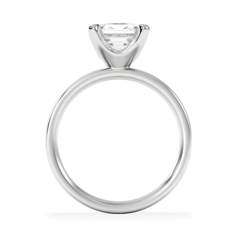 Origin 2.00ct Asscher Cut Lab Diamond Solitaire Engagement Ring in Platinum