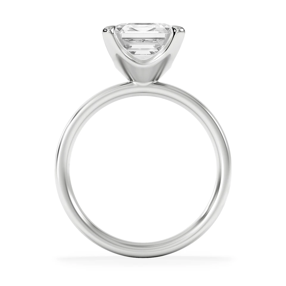 Origin 3.00ct Asscher Cut Lab Diamond Solitaire Engagement Ring in 18K White Gold