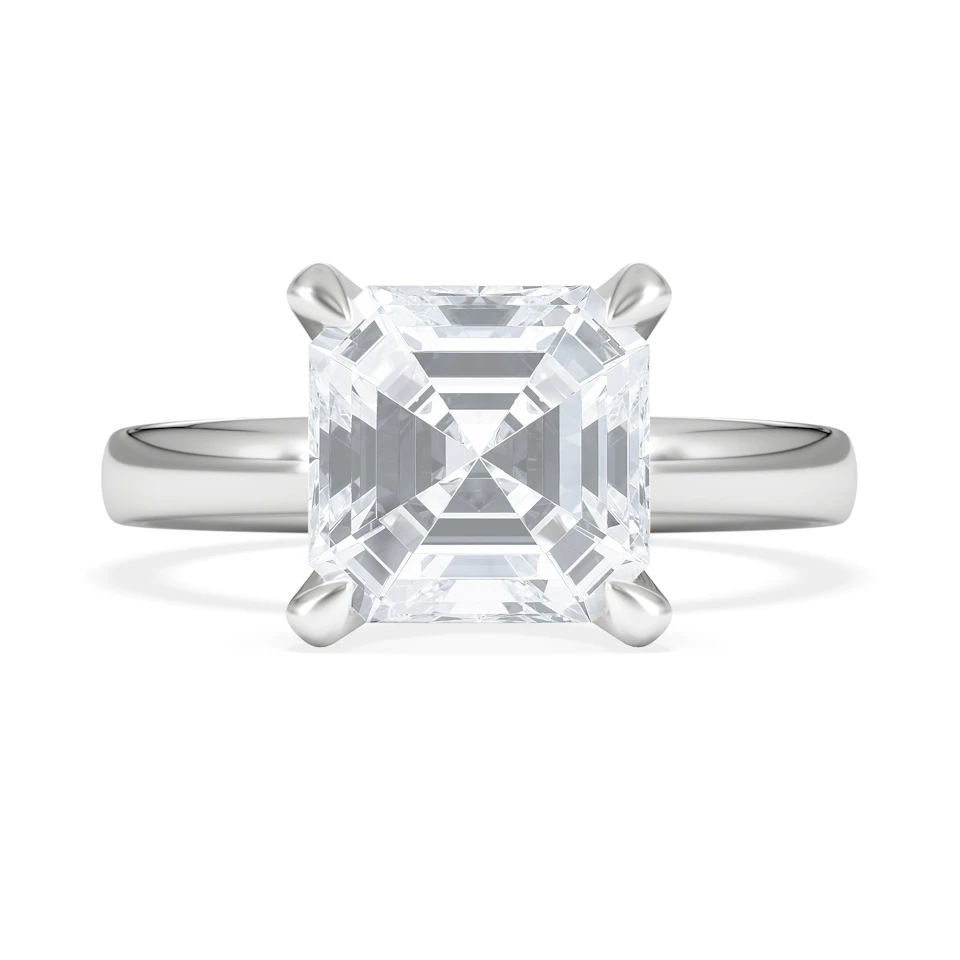 Origin 3.00ct Asscher Cut Lab Diamond Solitaire Engagement Ring in Platinum