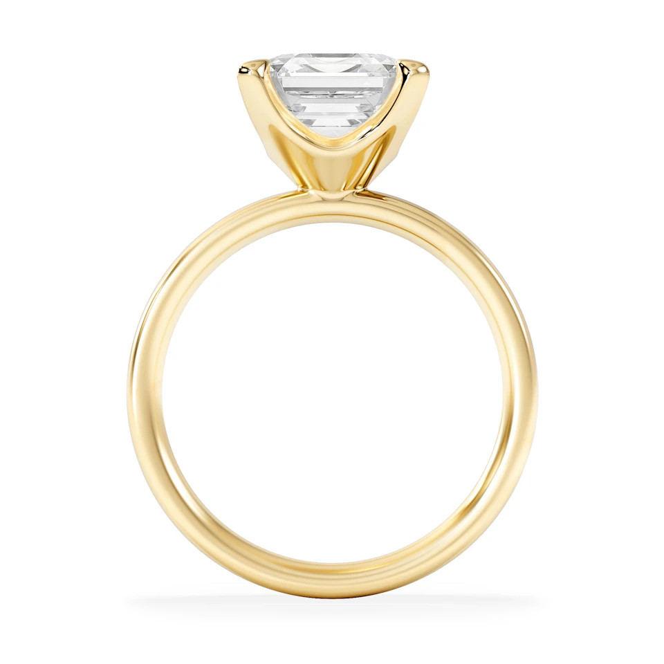 Origin 3.00ct Asscher Cut Lab Diamond Solitaire Engagement Ring in 18K Yellow Gold