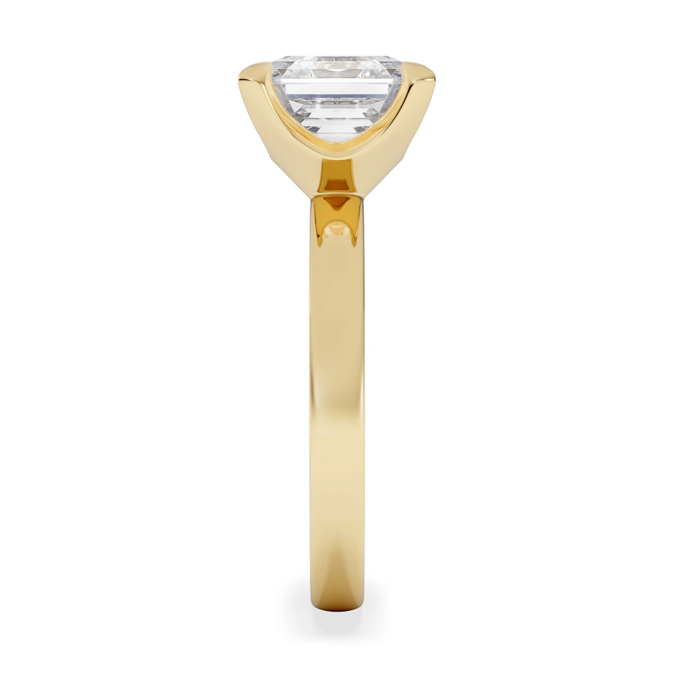 Origin 3.00ct Asscher Cut Lab Diamond Solitaire Engagement Ring in 18K Yellow Gold