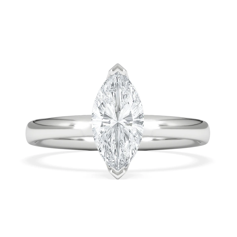 Origin 1.00ct Marquise Cut Lab Diamond Solitaire Engagement Ring in Platinum