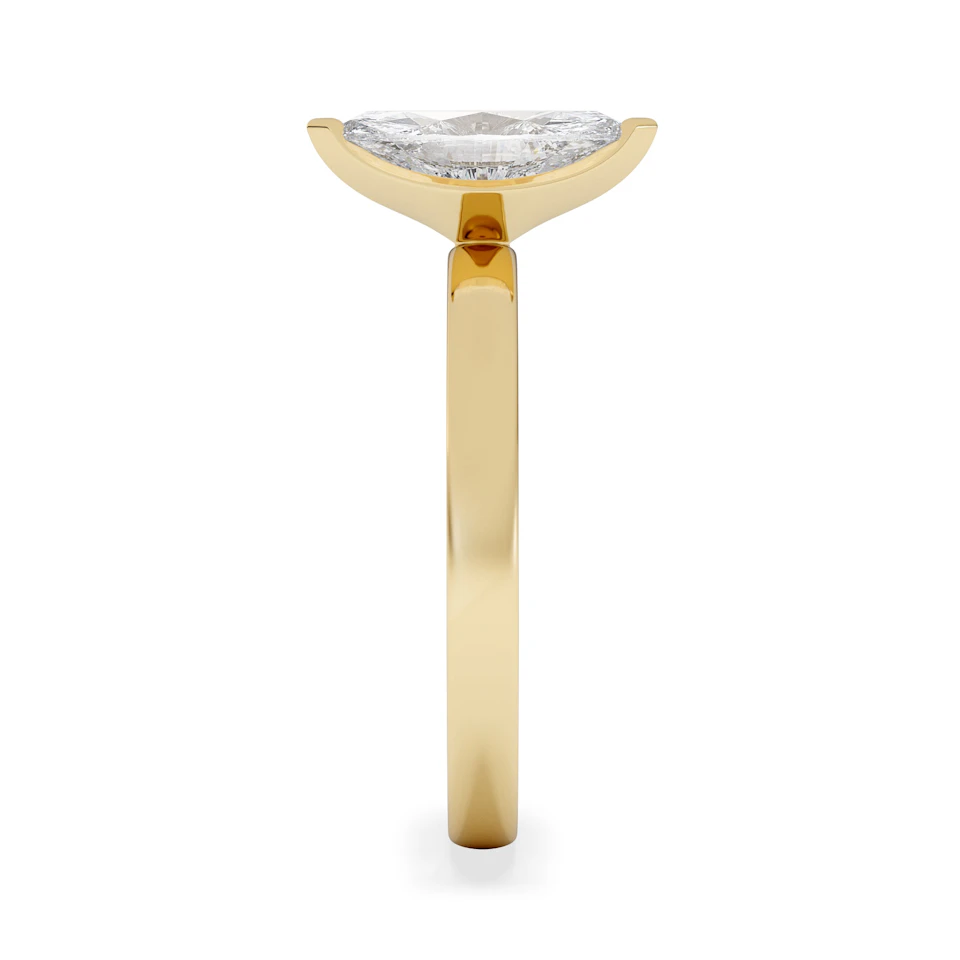 Origin 1.00ct Marquise Cut Lab Diamond Solitaire Engagement Ring in 18K Yellow Gold